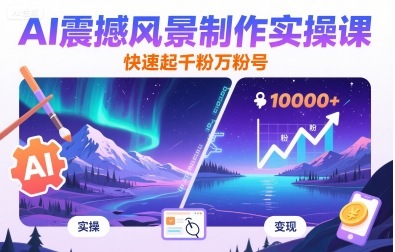 AI震撼风景制作实操课，快速起千粉万粉号-星云网创
