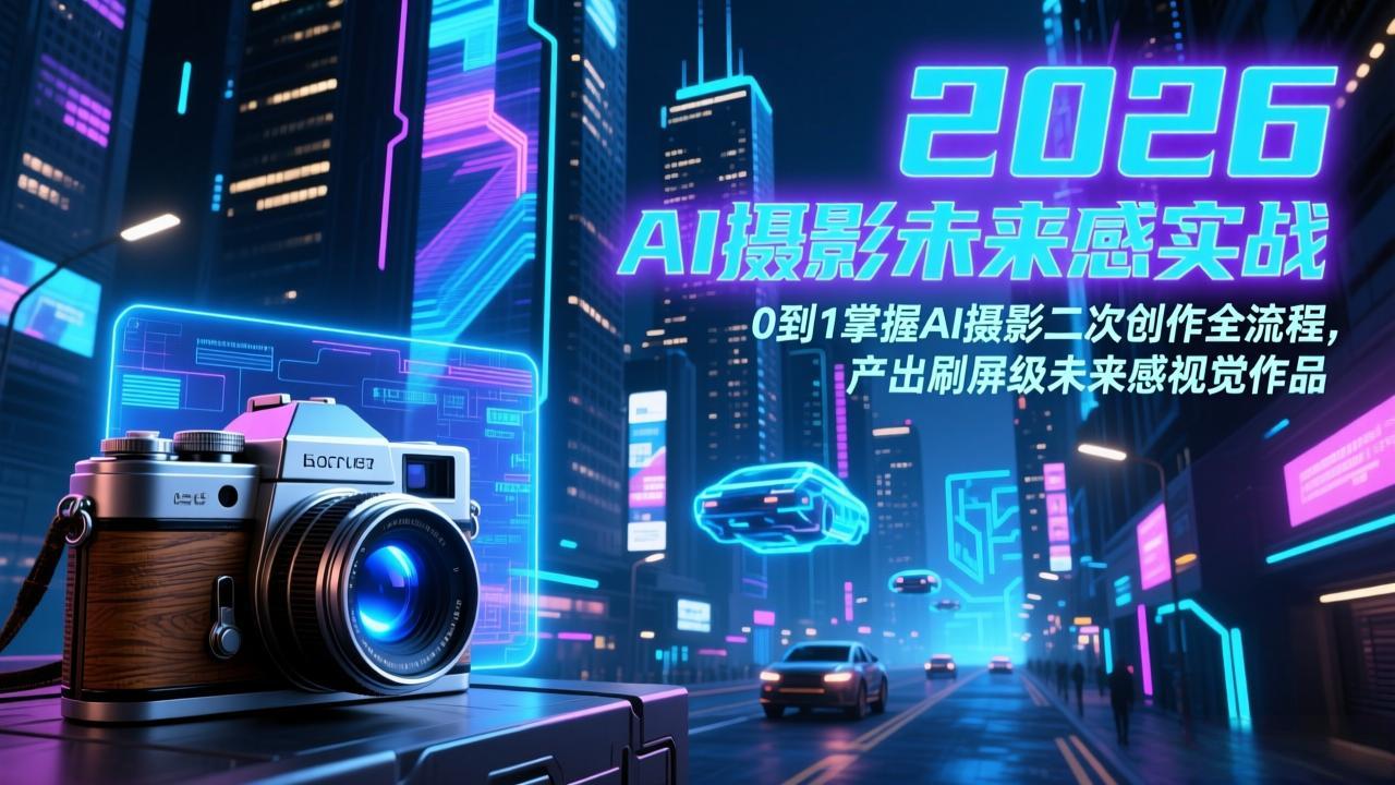 2026 AI摄影未来感实战：0到1掌握AI摄影二次创作全流程，产出刷屏级未来感视觉作品-星云网创