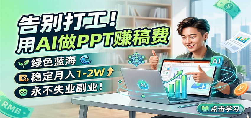 告别打工！用AI做PPT赚稿费，绿色蓝海，稳定月入1-2W，永不失业副业！-星云网创
