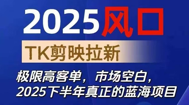 2025风口TK剪映capcut拉新项目,极限高客单,市场空白,2025下半年真正的蓝海项目-星云网创