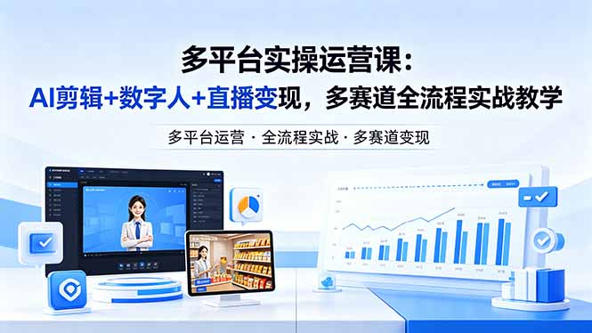 某团队多平台实操运营课-更新26年4月20：AI剪辑+数字人+直播变现，多赛道全流程实战教学-星云网创