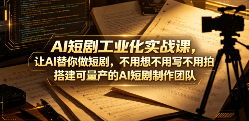 AI短剧工业化实战课，让AI替你做短剧，不用想不用写不用拍，搭建可量产的AI短剧制作团队-星云网创