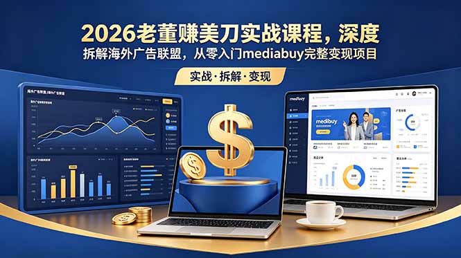 2026老董赚美刀实战课程，深度拆解海外广告联盟，从零入门mediabuy完整变现项目-星云网创
