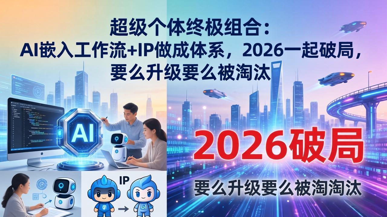 超级个体终极组合：AI嵌入工作流+IP做成体系，2026一起破局，要么升级要么被淘汰-星云网创