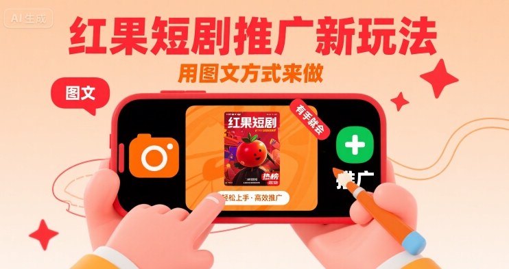红果短剧推广新玩法，用图文方式来做，有手就会-星云网创