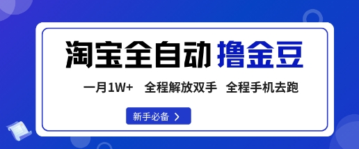 淘宝菜鸟全自动撸金豆，轻松月入1W+，全程手机去跑，操作简单【揭秘】-星云网创
