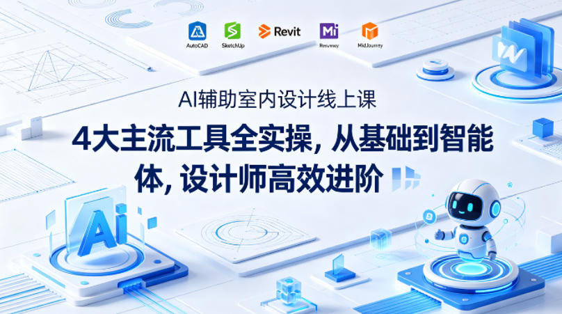 AI辅助室内设计线上课｜4大主流工具全实操，从基础到智能体，设计师高效进阶-星云网创