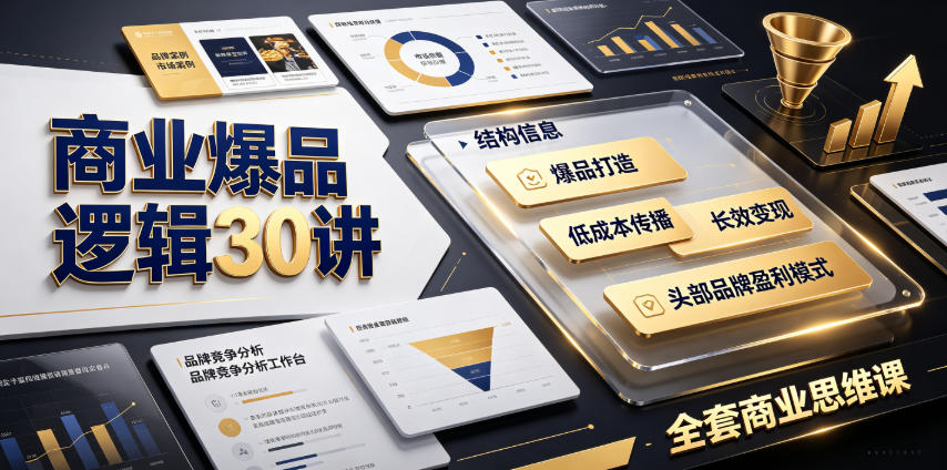 商业爆品逻辑30讲｜拆解各行各业头部品牌盈利模式，吃透爆品打造、低成本传播、长效变现全套商业思维课-星云网创