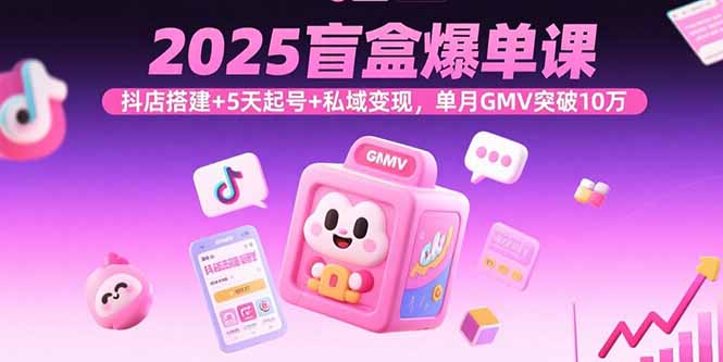 2025盲盒爆单课，抖店搭建+5天起号+私域变现，单月GMV突破10万-星云网创