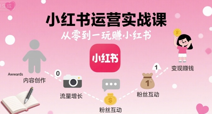 小红书运营实战课，从零到一玩賺小红书-星云网创