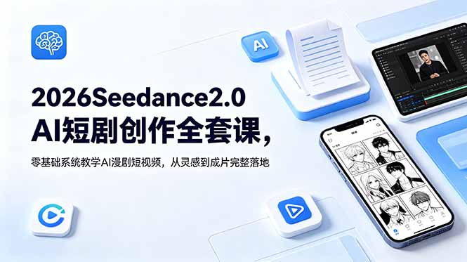 2026Seedance2.0AI短剧创作全套课，零基础系统教学AI漫剧短视频，从灵感到成片完整落地-星云网创