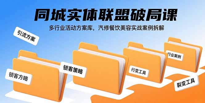 同城实体联盟破局课，多行业活动方案库，汽修餐饮美容实战案例拆解-星云网创