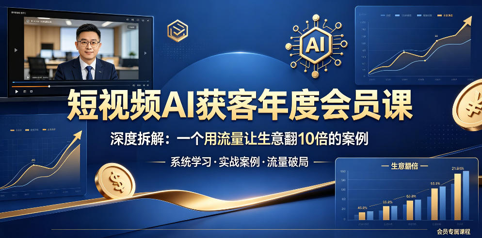短视频AI获客年度会员课，深度拆解，一个用流量让生意翻10倍的案例-星云网创