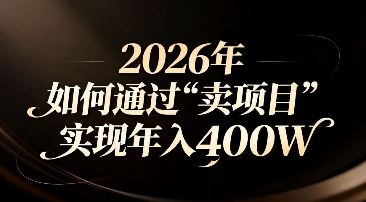 2026年如何通过“卖项目”实现年入百万-星云网创