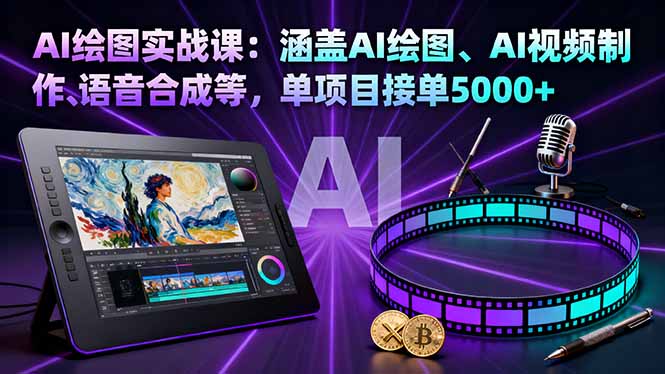 AI绘图实战课：涵盖AI绘图、AI视频制作、语音合成等，单项目接单5000+-星云网创