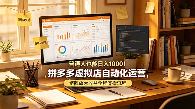 普通人也能日入 1000！拼多多虚拟店自动化运营，矩阵放大收益全程实操流程-星云网创