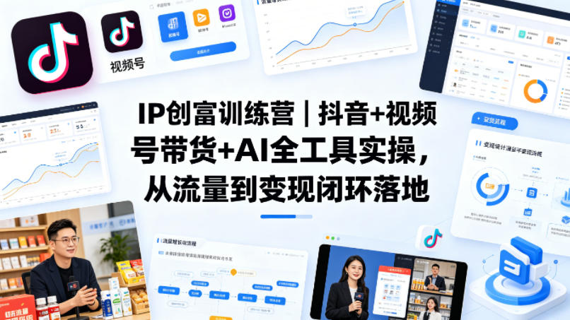 IP创富训练营｜抖音+视频号带货+AI全工具实操，从流量到变现闭环落地-星云网创