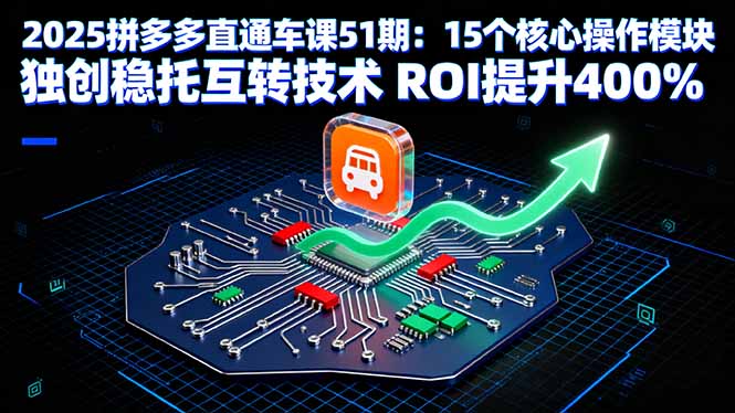 2025拼多多直通车课51期：15个核心操作模块 独创稳托互转技术 ROI提升400%-云网创