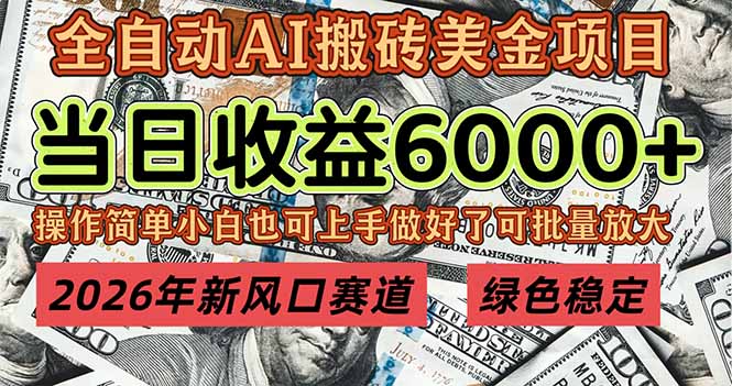 2026年新风口赛道，当日6000+以上，可批量放大，月收入20万+，长期绿色稳定的项目-星云网创