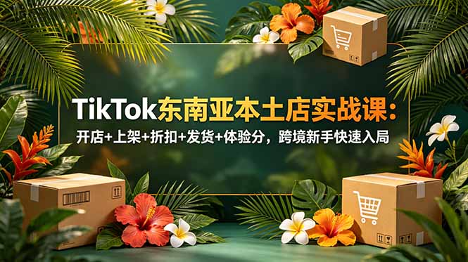 TikTok东南亚本土店实战课：开店+上架+折扣+发货+体验分，跨境新手快速入局-星云网创