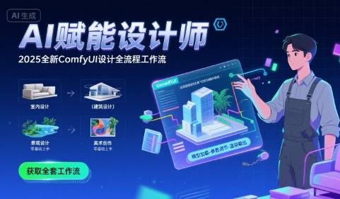 AI赋能设计师， 2025全新comfyui设计全流程工作流 ，室内-建筑-景观-美术，零基础直接上手-星云网创