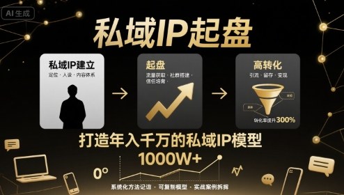 私域IP起盘，私域ip建立、起盘、高转化，打造年入千万的私域ip模型-星云网创
