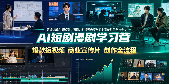 AI短剧漫剧学习营，系统讲解AI短剧、漫剧、影视预告片、爆款短视频与商业宣传片的创作全流程-星云网创