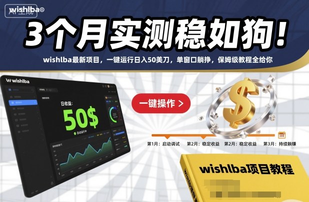 3个月实测稳如狗！wishlba最新项目，一键运行日入50美刀，单窗口躺挣，保姆级教程全给你【揭秘】-星云网创