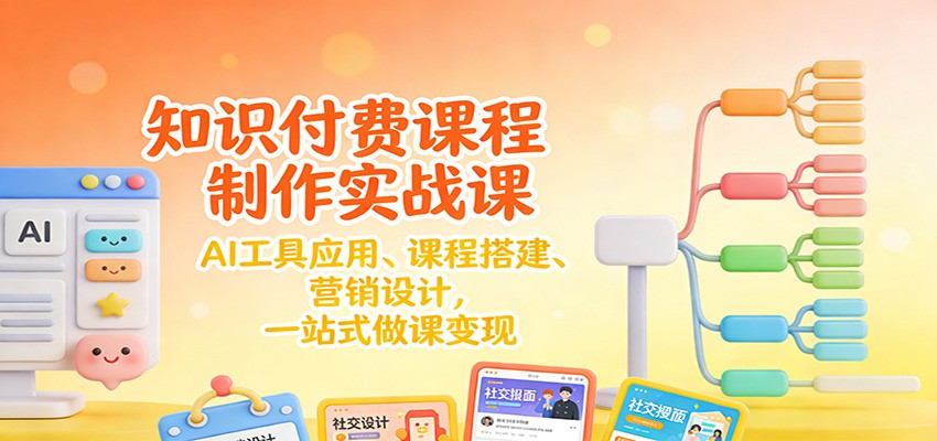 知识付费课程制作实战课：AI工具应用 、课程搭建、营销设计，一站式做课变现-星云网创