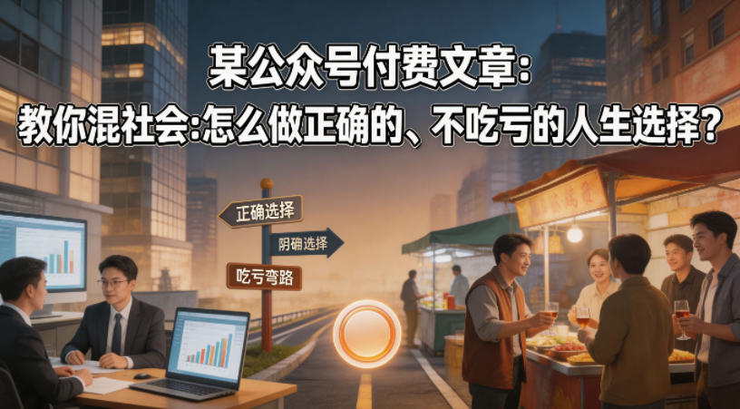 某公众号付费文章：教你混社会：怎么做正确的、不吃亏的人生选择？-星云网创