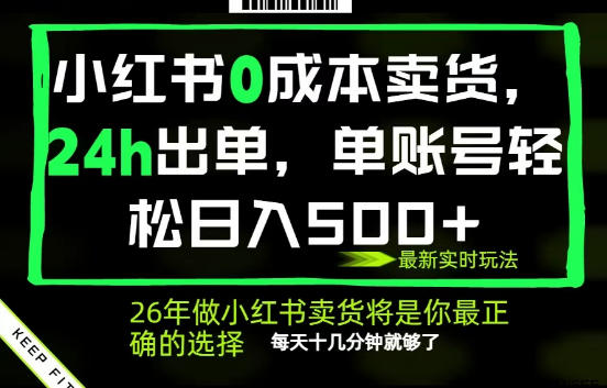 小红书0成本AI卖货，24小时出单，全流程托管，保底日入500+，每天十几分钟就够了【揭秘】-星云网创