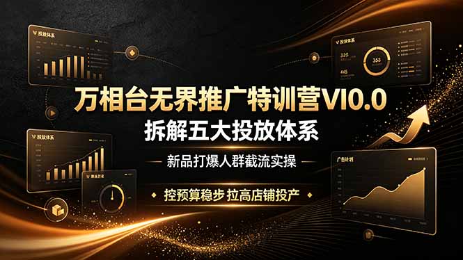 万相台无界推广特训营VI0.0,拆解五大投放体系,新品打爆人群截流实操,控预算稳步拉高店铺投产-星云网创