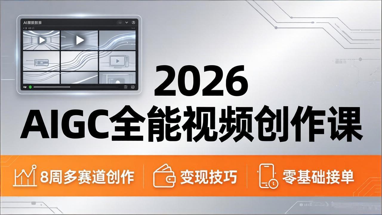 2026AIGC全能视频创作课，8周吃透多赛道创作+变现，零基础也能高效出片接单-星云网创