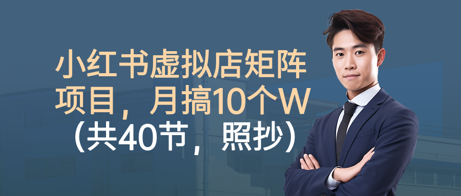 小红书虚拟店矩阵项目，月搞10W(共40节，照抄照做)-星云网创