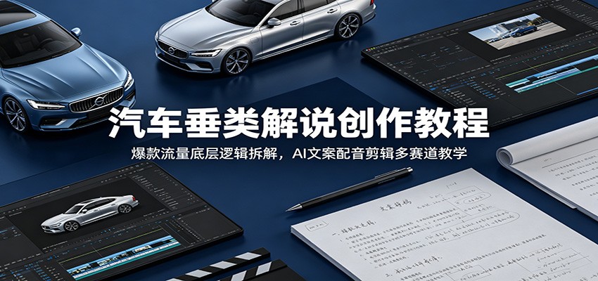 汽车垂类解说创作教程：爆款流量底层逻辑拆解，AI文案配音剪辑多赛道教学-星云网创