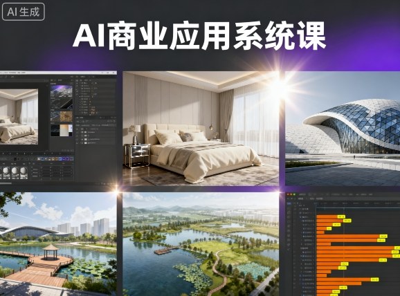 AI商业应用系统课，室内-软装-建筑-景观，智能设计+效果图+动画画实战-星云网创
