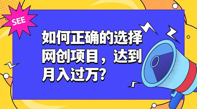 如何正确的选择网创项目，达到月入过万？，本课程教你正确选择项目。-星云网创