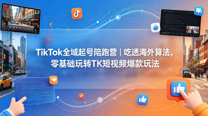 TikTok全域起号陪跑营｜吃透海外算法，零基础玩转TK短视频爆款玩法-星云网创