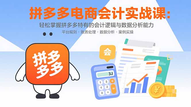 拼多多电商会计实战课：轻松掌握拼多多特有的会计逻辑与数据分析能力-星云网创