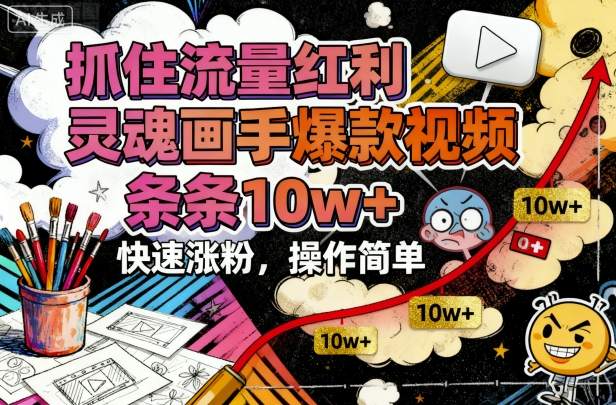 抓住流量红利，灵魂画手爆款视频，条条10w+，快速涨粉，操作简单-星云网创