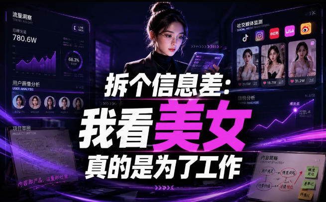 【理直气壮】我给看美女找了一个非常恰当的理由，信息差项目-星云网创