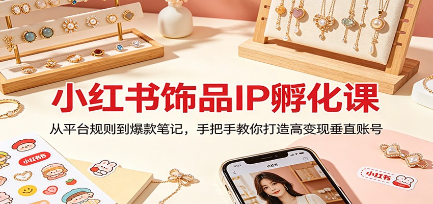 小红书饰品IP孵化课：从平台规则到爆款笔记，手把手教你打造高变现垂直账号-星云网创