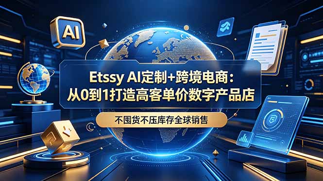 Etsy AI定制+跨境电商：从0到1打造高客单价数字产品店，不囤货不压库存全球销售-星云网创