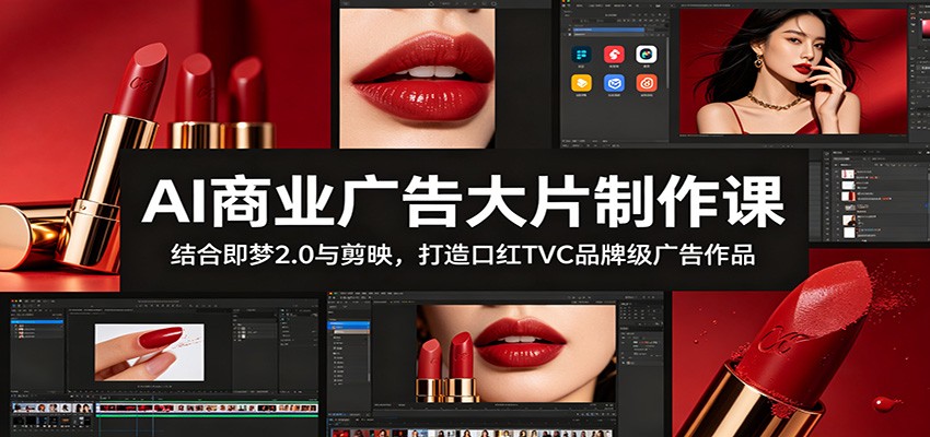 AI商业广告大片制作课：结合即梦2.0与剪映，打造口红TVC品牌级广告作品-星云网创