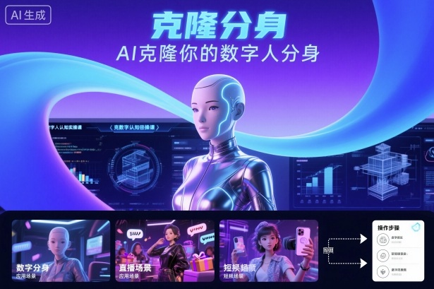 AI数字人认知实操课，克隆你的数字人分身-云网创