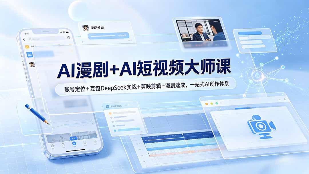 AI漫剧+AI短视频大师课：账号定位+豆包DeepSeek实战+剪映剪辑+漫剧速成，一站式AI创作体系-星云网创