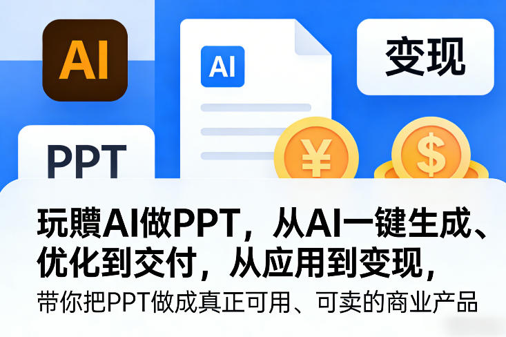 玩賺AI做PPT，从AI一键生成、优化到交付，从应用到变现，带你把PPT做成真正可用、可卖的商业产品(更新0401)-星云网创