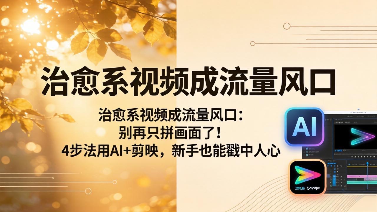 治愈系视频成流量风口：别再只拼画面了！4步法用AI+剪映，新手也能戳中人心-星云网创