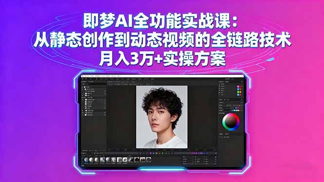 即梦AI全功能实战课：从静态创作到动态视频的全链路技术 月入3万+实操方案-柚子轻创