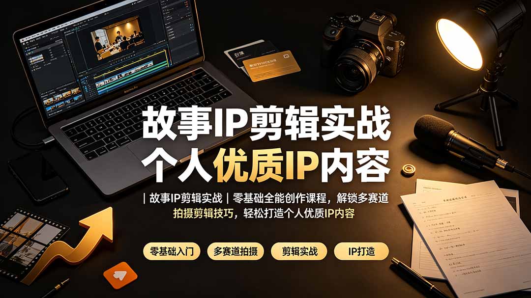 故事IP剪辑实战｜零基础全能创作课程，解锁多赛道拍摄剪辑技巧，轻松打造个人优质IP内容-星云网创